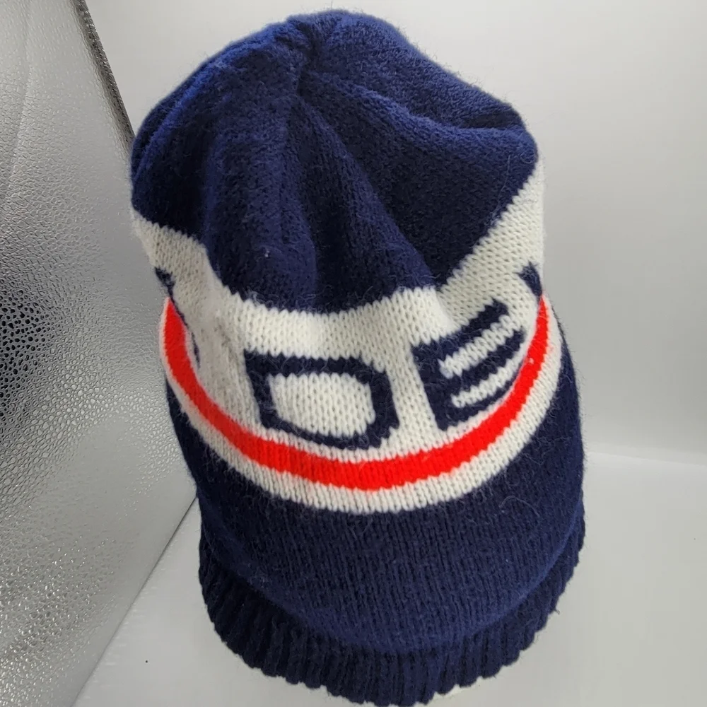 Delta Airlines Beanie Hat Vintage toboggan Navy Blue White Red One Size